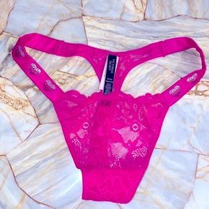 VS VERY SEXY Smooth Lace Shine Strap Thong Panty Large